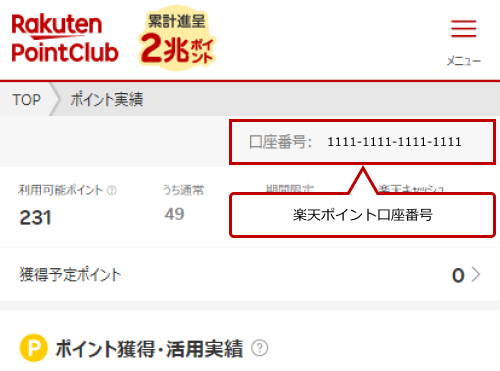 ポイント実績画面SPWeb