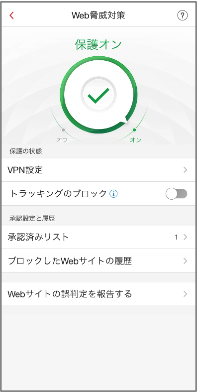 保護オン状態が確認できたら完了