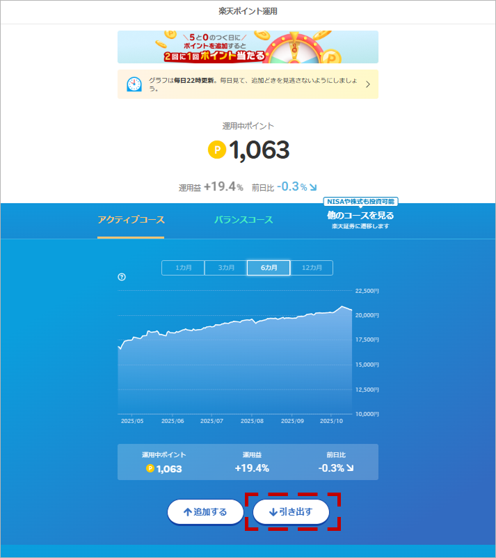 ポイント運用　引き出し