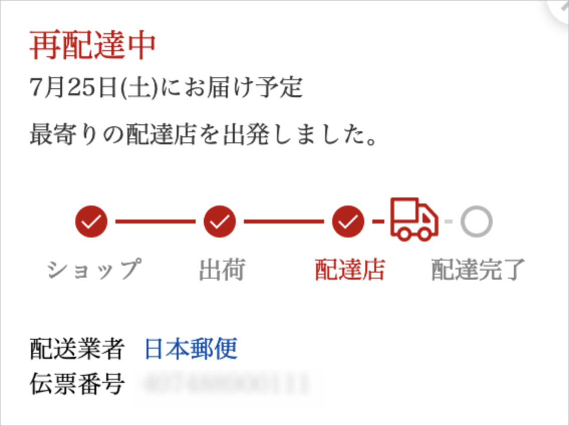 再配達中